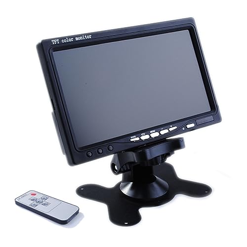 Luxshiny Tft LCD Car Headrest Monitor with Remote Controller Auto Reversing Display Pixels Includes Stand for Comfortable Viewing Compatible with DVD VCR Systems