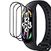 Vuciya 【3 Pezzi】Compatibile con Xiaomi Mi Band 7 Pellicola Protettiva，3D curva Copertura Completa con Scala applicazione facile Tocco sensibile AntiGraffio Senza Bolle