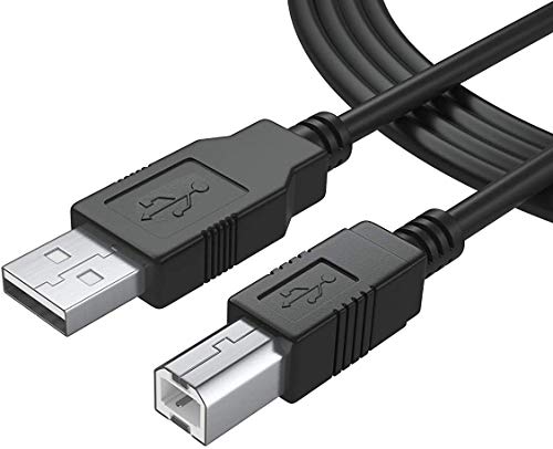 6FT USB 2.0 Type A Male to Type B Male Printer Scanner Cable Cord for HP Hewlett Packard Epson Stylus Brother Canon Pixma Lexmark Scanjet OfficeJet Inkjet Picturemate Photosmart Laserjet