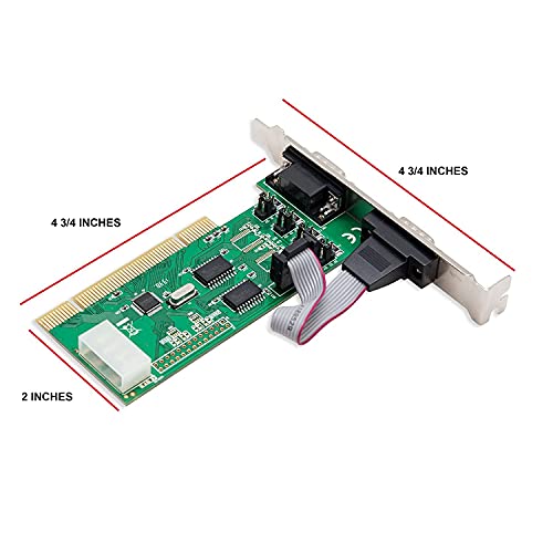 FRIWOL SD-PCI15039 2 Port DB9 RS-232 Serial PCI Controller Card (Green) - Image 3