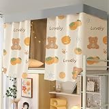 Material: Las cortinas de cama están hechas de tela de alta calidad, de grosor medio, y pueden oscurecer hasta el 50 % de la luz. No son ni demasiado finas ni demasiado gruesas, son suaves, transpirables, duraderas y fáciles de lavar, sin decoloración.