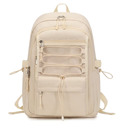Sunborls Mochilas de viagem para laptop com meninas para fim de semana, lazer, dia de férias, Off-white, 15.6 inches, Mochilas Daypack