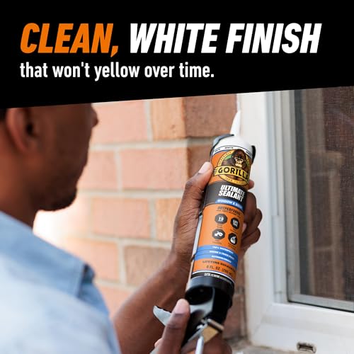 Gorilla Ultimate Sealant Window & Door Caulk, Paintable & Waterproof, 9 oz Cartridge, White by GORILLA - Image 6