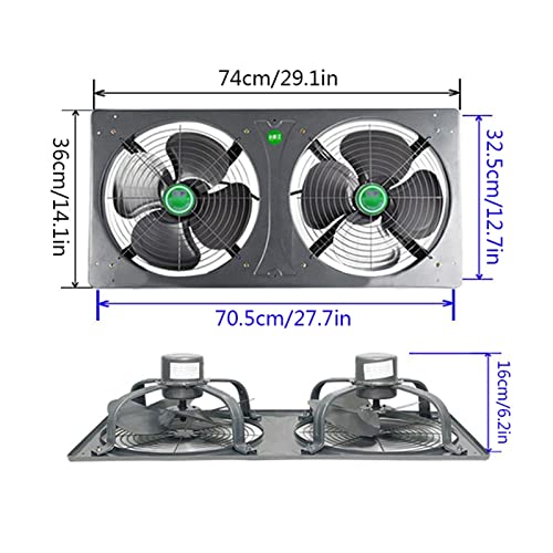 Ventilador extractor de cocina montado en pared con doble ventilación, caja recolectora de aceite y cubierta de red, ventilación de escape bidireccional para el hogar, 3600m3/h, sin caja de aceite miniatura 3