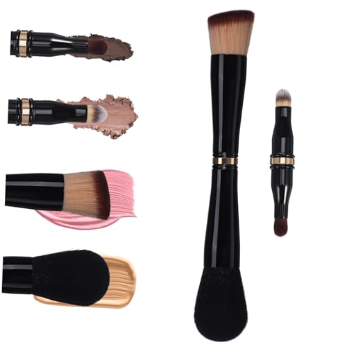 HAKIDZEL Travel Makeup Brush Double Sided Compact Face Brush for Concealer and Blending Multifunctional Makeup Tool for