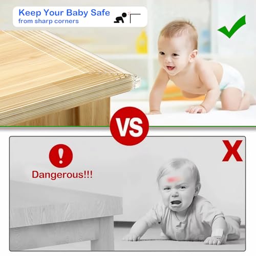 Image of Baby Proofing, Clear Corner Protector Baby, 6.56ft(0.78x0.78In) Silicone Soft Corner Protectors for Kids, Upgraded Airbag Corner Guards for Furniture, Tables, Desk Edge Cushion