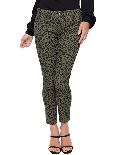 Royalty For Me Womens Women's Mid Rise Animal Print Ankle Jean