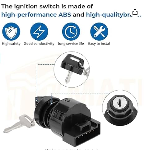 Miniatura 4 de Interruptor de llave de encendido 3 posiciones 6 pines para Polaris Ranger RZR Sportsman Scrambler Magnum Trail Blazer Trail Boss Xplorer Xpedition