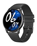 GRV Smart Watch Compatible with iPhone and Android Phones IP68 Waterproof, Round Watch for Men Women Smartwatch Fitness Tracker Heart Rate Monitor Digital Watch with Personalized Watch Faces (Black)