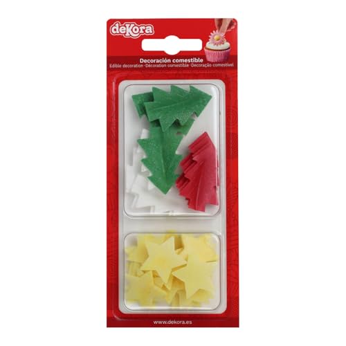 dekora – 26 Essbare Weihnachtsdeko aus Esspapier, Sterne und...