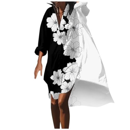 LSAltd Damen Sommerkleid Schnittmuster Kleid Damen Wednesday Kleid Damen Midi Kleider Damen Schwarz Damen Kleider Erstkommunion Tunika Kleid Damen...