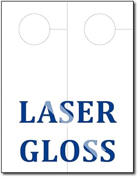Printable Door Hanger Signs for Business 4.25 x 11 - 20 Blank Door Hangers - Glossy 1 Side - Laser Printers Only