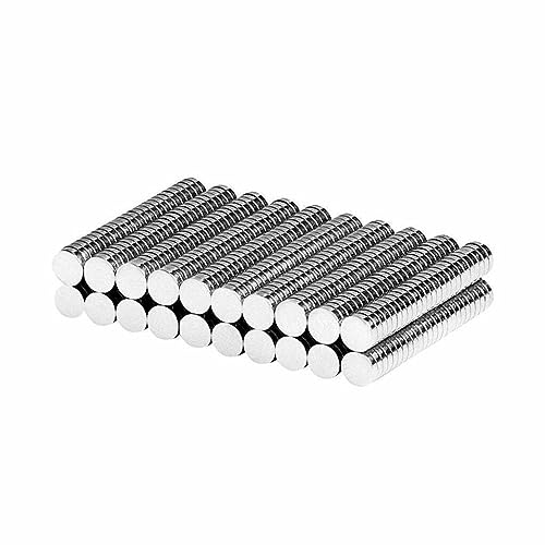 1/8 x 1/32 Inch Mini Neodymium Rare Earth Disc Magnets N52 (500 Pack) Silver