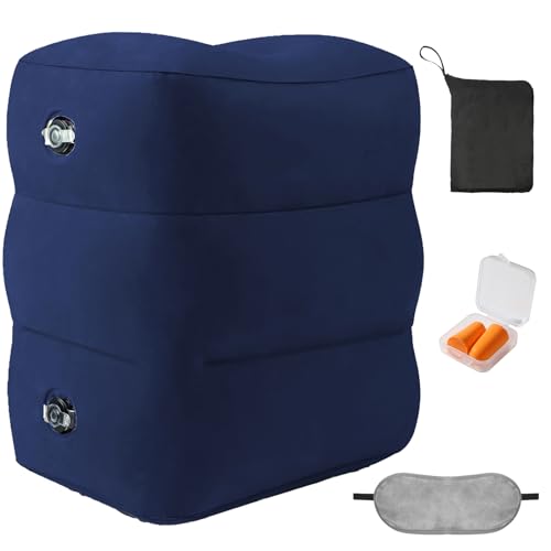 Inflatable Foot Rest with Eye Mask