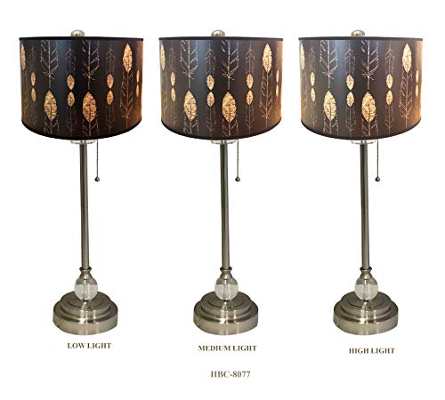 Image of Royal Designs, Inc. Trendy Decorative Handmade Lamp Shade, Made in USA, 14in, HBC-8077-14-2, Feathered Forest - 2 Pk