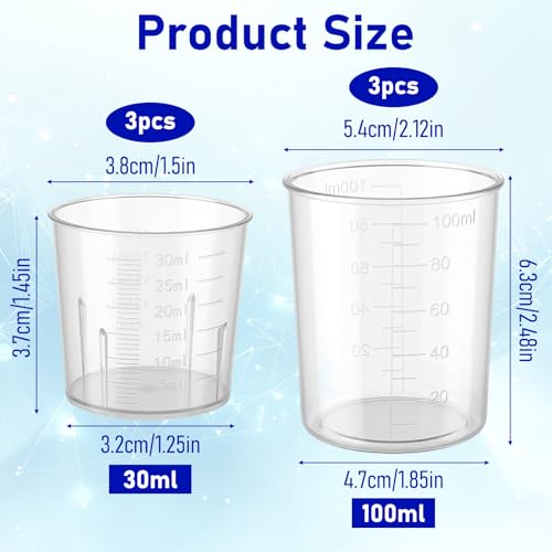 Set 6 Vasos Medidores Plástico Transparente 30 ml miniatura 2