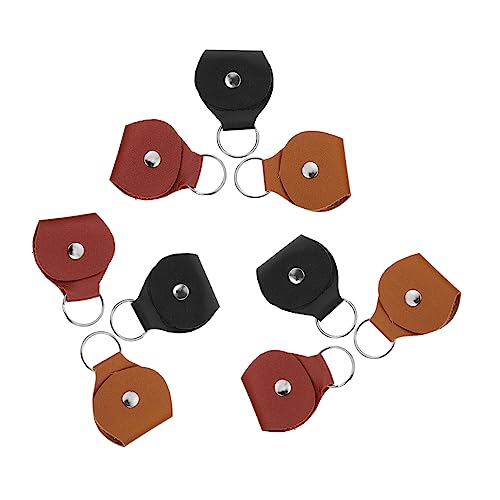 BESPORTBLE 9Pcs Durable PU Guitar Picks Holder Keychain Organizer for Guitarists Practical Storage Case for Plectrums Music Lovers