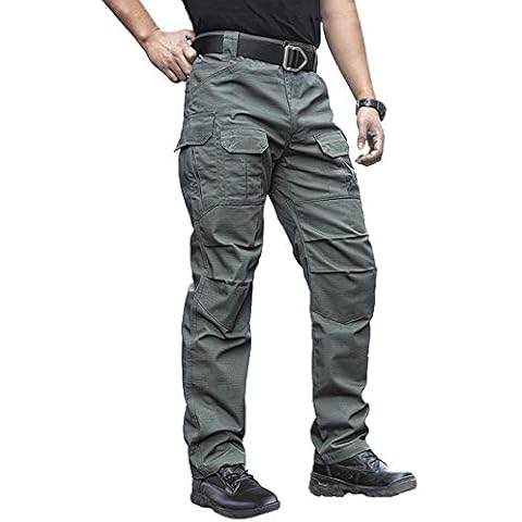 NAVEKULL Men's Outdoor Tactical Pants Rip Stop Lightweight Waterproof Military Combat Cargo Work Hiking Pants - green - 38W x 32L Cover
