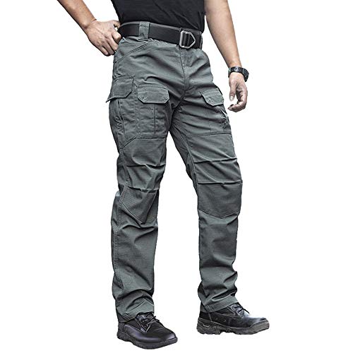 NAVEKULL Men s Outdoor Tactical Pants Rip Stop Lightweight Waterproof Military Combat Cargo Work Hiking Pants Army Green