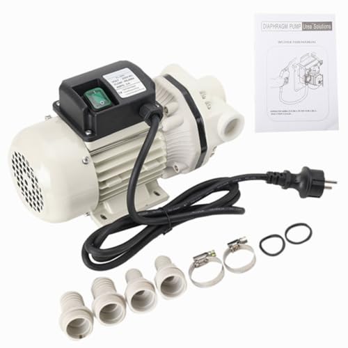 Lfhelper Harnstoffpumpe 40L/Min selbstansaugend Membranpumpe Ureapumpe Chemiepumpe Urea Pumpe Wasserpumpe 400W 220V 2950RPM Elektromotor Pump Inkl. Anschlussstücke Schellen und Dichtringe 3m Saughöhe