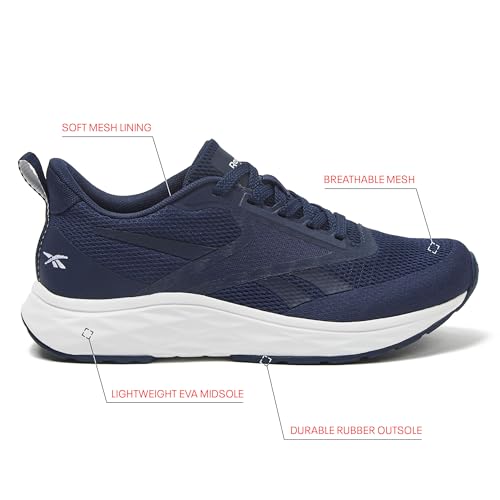 Reebok Aniwa Running Shoes for Women, Navy/White, 8 Medium - image 2
