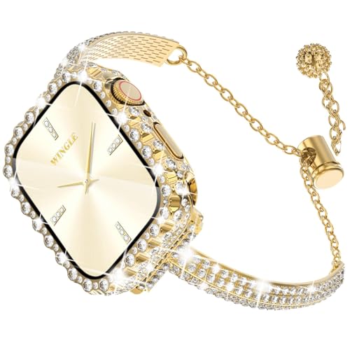 Coque de protection Apple Watch WINGLE Bling avec verre trempé d'une clarté absolue