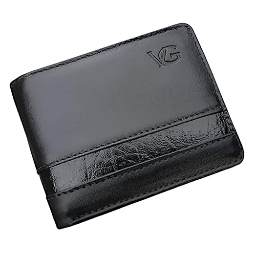 Carteira masculina de Couro Legítimo moderna Vastigriff 2140 (Preta)