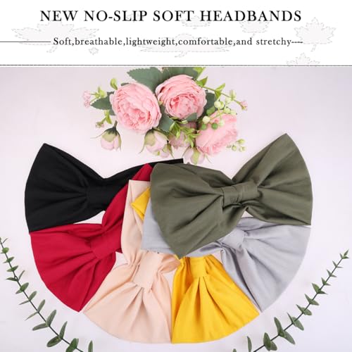 Image of Kachanaa 6 Packs New Wide Headbands for Women,Non-Slip Thick Soft Elastic Bandeau Hair Bands Yoga Workout Running Sweat Makeup Hair Wraps Hair Accessories