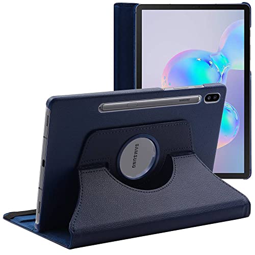 ebestStar   Funda para Samsung Galaxy Tab S6 10.5 T860/T865, Carcasa Capa Giratoria, 360 Protectora, Cuero PU Soporte, Azul Oscuro