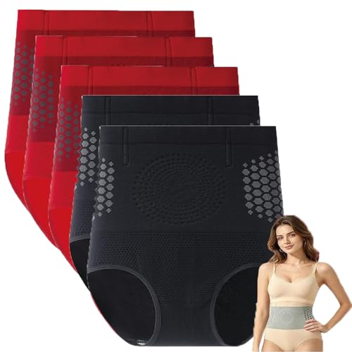 Pantalones de Cintura Alta para Modelado Corporal y Levantamiento de glúteos posparto; Pantalones Cortos 4 en 1 con Efecto Quema-Grasa, Ropa Interior de Entrenamiento para Mujer (5Pcs-A,m)