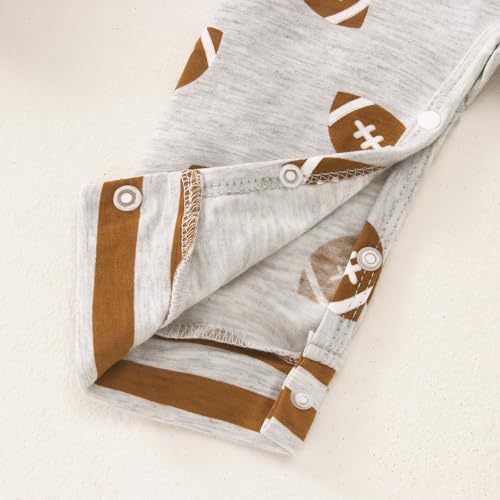 Ritatte Newborn Baby Boy Girl Football Jumpsuit Rugby Stripe Long Sleeve Romper Bodysuit Football Season Playsuit Outfit 7