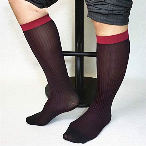 Goobester Men For Formal Wear Suit Transparent Stripe Business Tube Dress Sheer Socks4