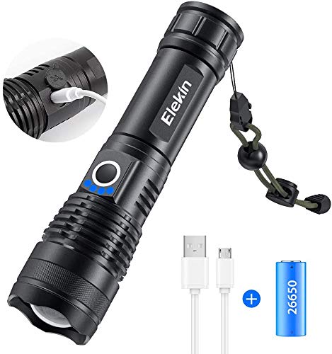 Elekin Torcia LED, 2000 Lumen Ricaricabile Torcia