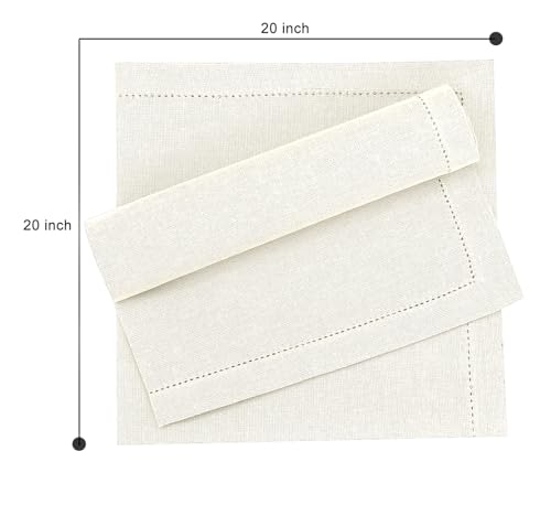 Ruvanti-Premium-Linen-Napkins-Set-of-4-20×20-Inch-Classic-Hemstitch-Mitered-Corner-Cloth-Napkins–Soft-Elegant-Dinner-Napkins-Cloth-Washable-for-Weddings-Parties-Everyday-Use-Ivory Ruvanti Premium Linen Napkins Set of 4 20×20 Inch Classic Hemstitch Mitered Corner Cloth Napkins–Soft Elegant Dinner Napkins Cloth Washable for Weddings Parties Everyday Use Ivory