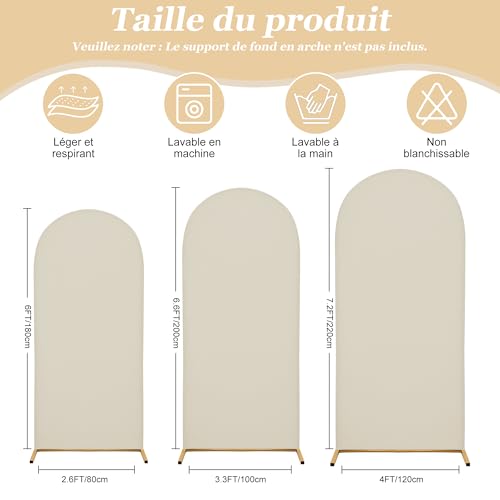Couverture de Fond d'arche de Mariage Housse Extensible 7.2 FT