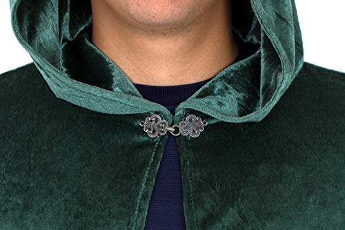 Little Adventures Deluxe Velvet Adult Cloak Cape with Lined Hood (Green),One-Size
