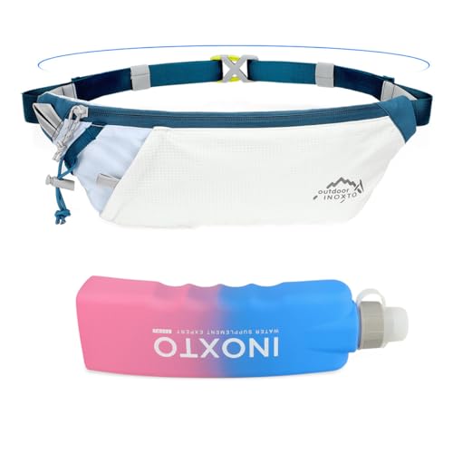 INOXTO Slim Running Belt Fanny Pack for Women and Men Sports Waist Bag Pack with 300ml Water Bottle...
