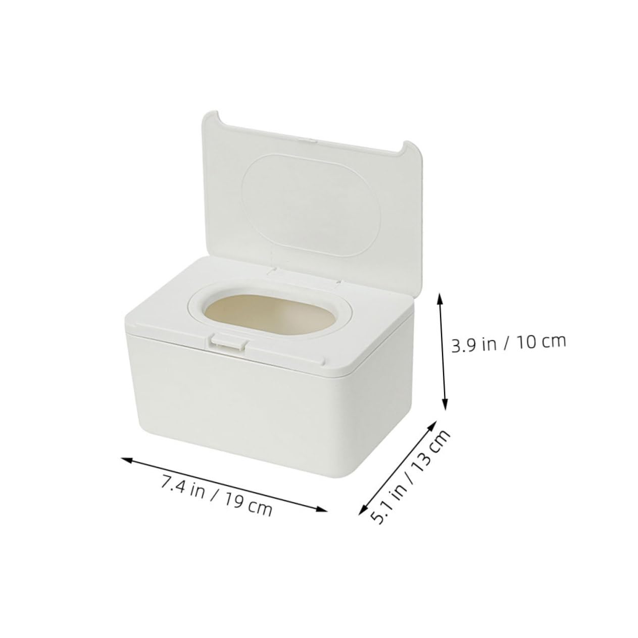 Pack Feuchttuchspender aus Kunststoff, Weiß, Kompakt | Tücher und Wipes, Abgedecktes Design, Tragbar, Schlicht Modern, 2 Stück