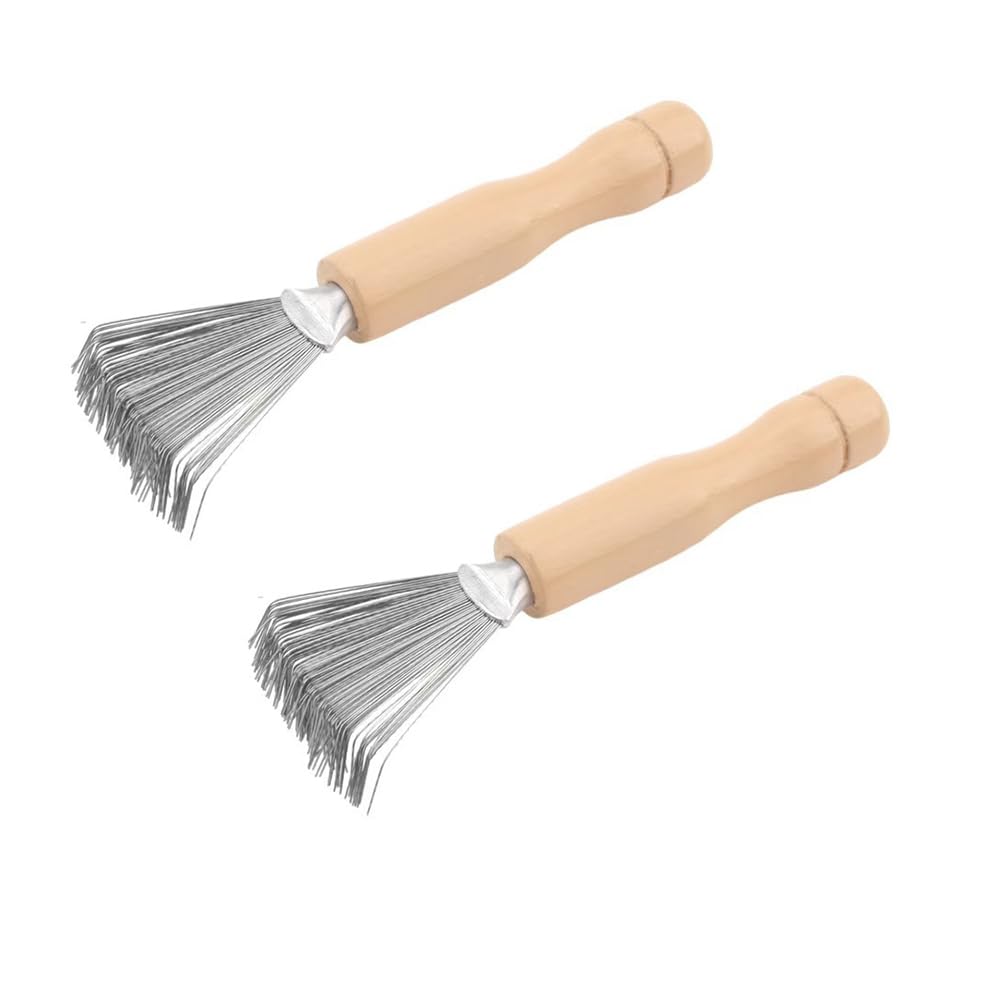 Spazzola per la pulizia dei capelli in 2 pezzi, strumento per la pulizia del pettine con manico in legno per tutte le dimensioni di spazzola Spazzola per capelli.