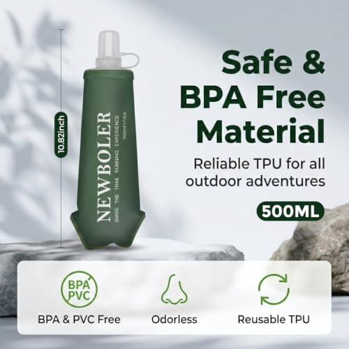 Image of PROBEROS Soft Flask 500ml Collapsible Water Bottle Hydration Bottle Leakproof TPU Flask for Running Hiking Cycling Outdoor Sports