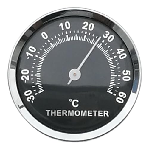 温度計 サーモメーター サウナ クラシック ビンテージ アナログ ポータブル アウトドア キャンプ 旧車 車内 メーター レトロ サーモ 気温 温度 (ブラック)
