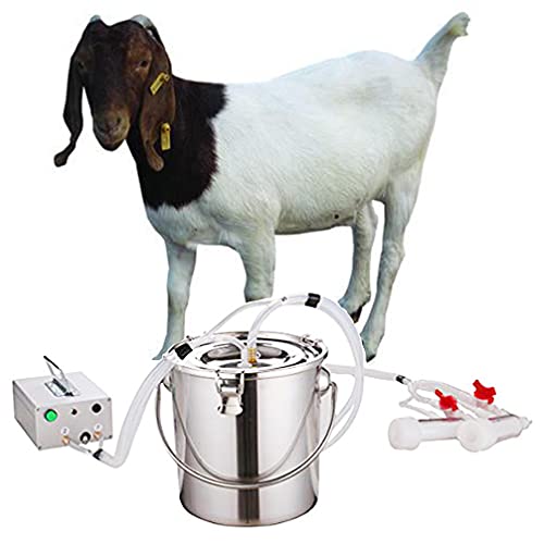 FARM LEAGUE Goat Milking Machine (7 Gifts),Pulsation Vacuum Pump Sheep Milker.Food-Grade Automatic 7L Goat Milking Machine,US Standard.(7L, Goat)