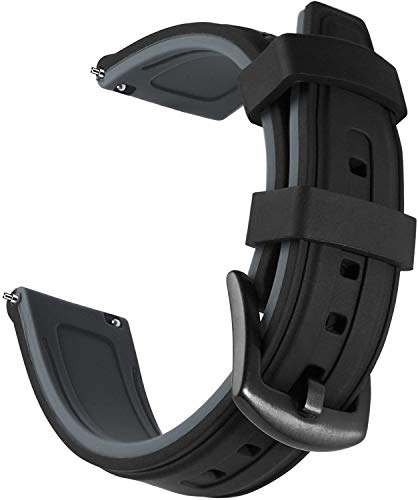 Shieranlee 24mm Watch Straps Repuesto de Correa Reloj de Silicona Caucho Fácil de Abrochar para Fossil Q Machine Hybrid, Nate Hybrid; Michael Kors Grayson，Sony Smartwatch 2