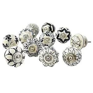 APEX OUTLET Ceramic Drawer knobs for Dresser Wardrobe Cabinet cupboards Door knobs for Drawers Handle Children Drawer Pull Hand Painted Standard Size Multi Color Pack of 10