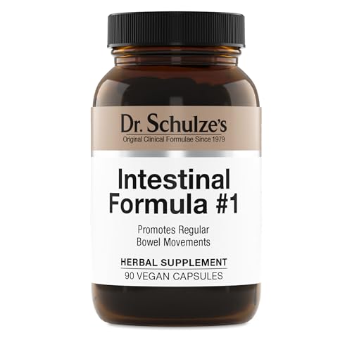 Dr. Schulze's Intestinal Formula #1 - Bowel Movement Supplement for Colon Health Support - Bloating & Constipation Aid - Intestinal Cleanse - All-Natural - Plant-Based - Vegan - 90 Count