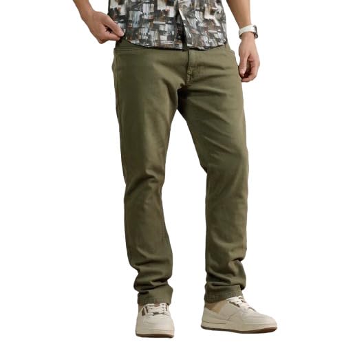 Image of WROGN Men's Cotton Stretch Jeans | Solid Design | Slim Fit