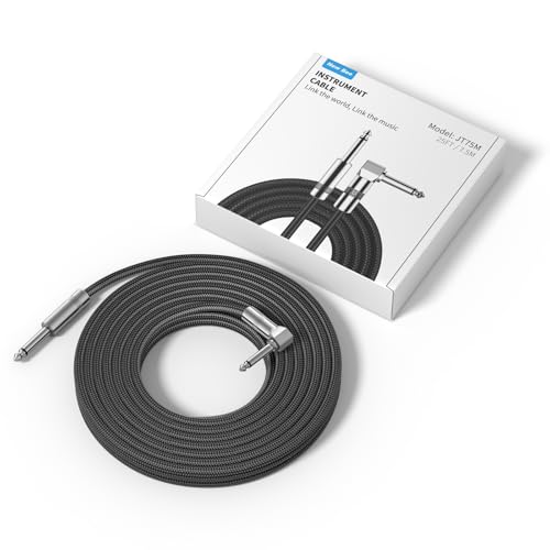 Image of New Bee Guitar Cable 25ft Electric Instrument Cable Bass AMP Cord 1 /4 Right to Straight for Electric Guitar, Bass Guitar, Electric Mandolin, Pro Audio