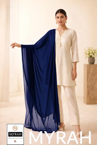 Image of MYRAH Chiffon Solid Casual Daily Use Dupatta For Women's & Girls Length - 2.50 Meter