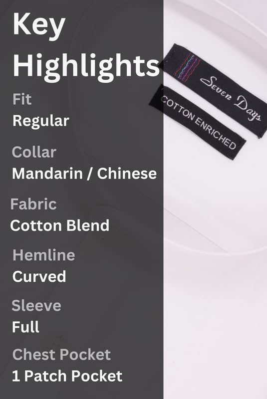 Image of 7-DAYS Men's Premium Formal Shirt - Cotton Rich, Regular Fit, Full Sleeve, Wrinkle-Resistant, with Pocket, Durable & Easy Care - Perfect for Office Wear & Under Suits