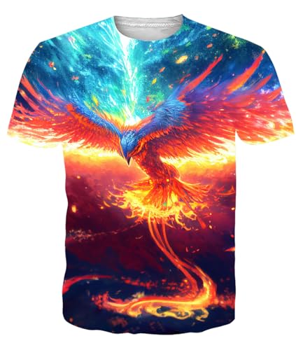 Fanient Herren Tshirt Damen 3D Phönix Drucken Tshirts Unisex Streetstyle...